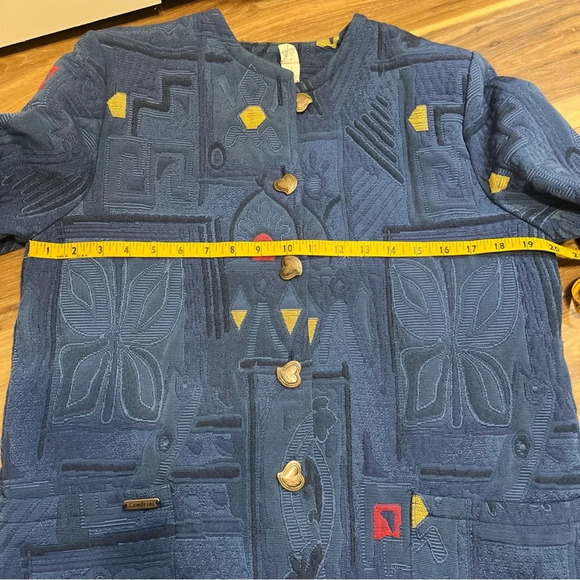 Lambrini Womens Multicolor Floral Pockets Long Sleeve Casual Jacket Sz S Blue - Picture 10 of 12